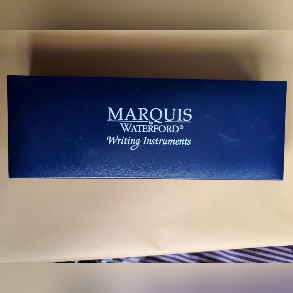 Marquis By Waterford Empty Blue Pen Hard Case 7” X 2.5”X 1.5” Box